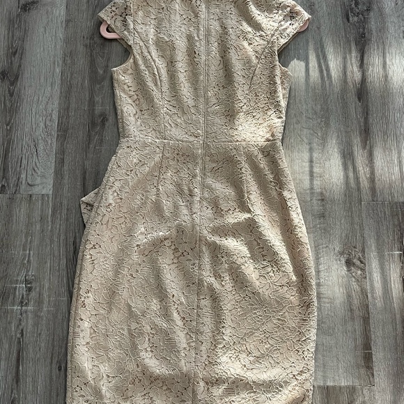 Vince Camuto Lace Bodycon with Cap Sleeves and Scallop V-Neck - Picture 2 of 10